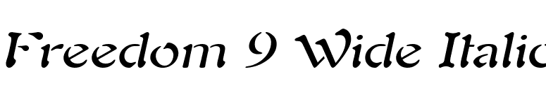 Freedom 9 Wide Italic font preview