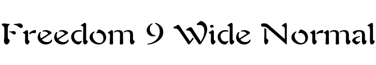 Freedom 9 Wide Normal font preview