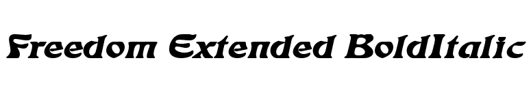Freedom Extended BoldItalic font preview
