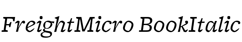 FreightMicro BookItalic font preview