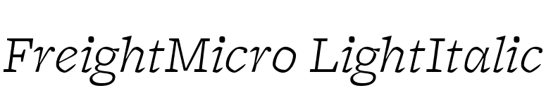 FreightMicro LightItalic font preview