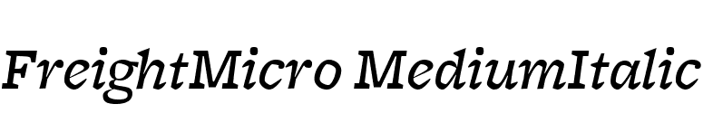 FreightMicro MediumItalic font preview