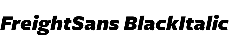 FreightSans BlackItalic font preview