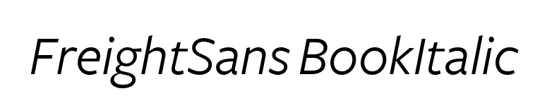 FreightSans BookItalic font preview