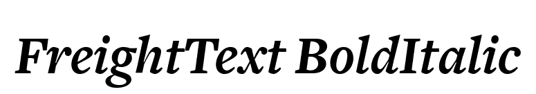 FreightText BoldItalic font preview