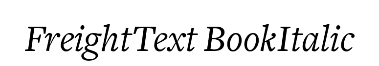 FreightText BookItalic font preview