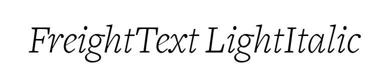 FreightText LightItalic font preview