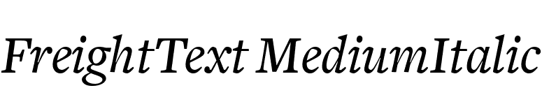 FreightText MediumItalic font preview