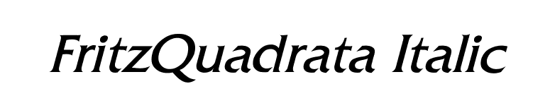 FritzQuadrata Italic font preview