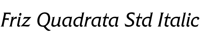 Friz Quadrata Std Italic font preview