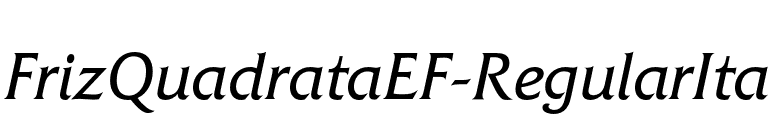 FrizQuadrataEF-RegularIta font preview