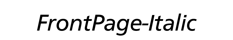 FrontPage-Italic font preview