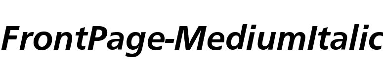FrontPage-MediumItalic font preview