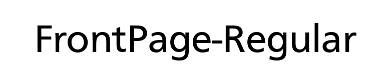 FrontPage-Regular font preview