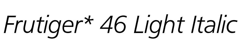 Frutiger* 46 Light Italic font preview
