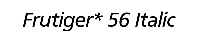 Frutiger* 56 Italic font preview