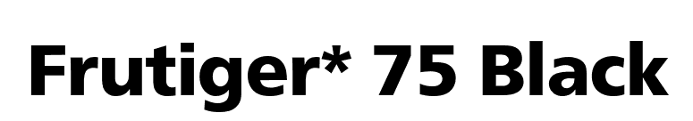 Frutiger* 75 Black font preview