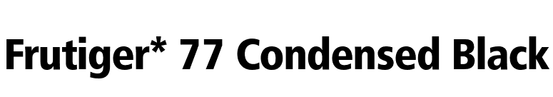 Frutiger* 77 Condensed Black font preview