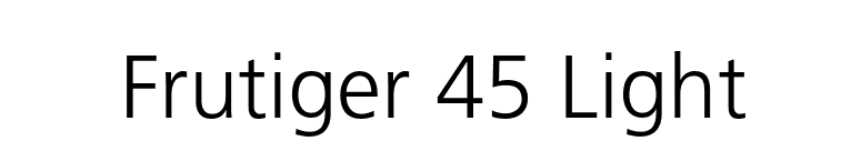 Frutiger 45 Light font preview