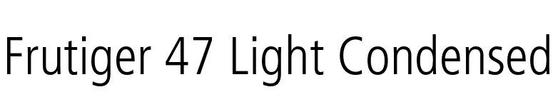 Frutiger 47 Light Condensed font preview