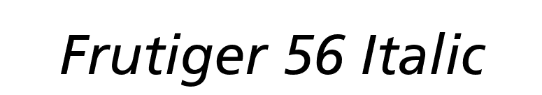Frutiger 56 Italic font preview