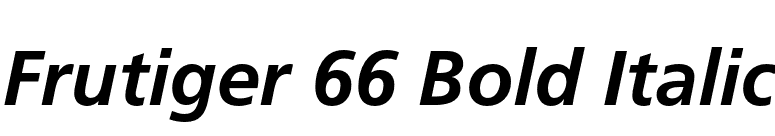 Frutiger 66 Bold Italic font preview