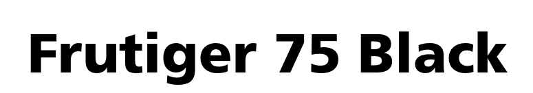 Frutiger 75 Black font preview
