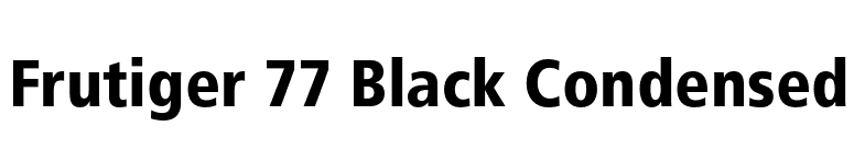 Frutiger 77 Black Condensed font preview