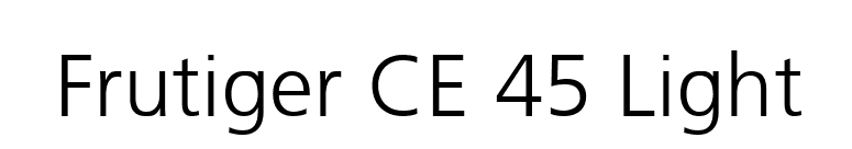Frutiger CE 45 Light font preview