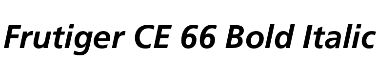Frutiger CE 66 Bold Italic font preview