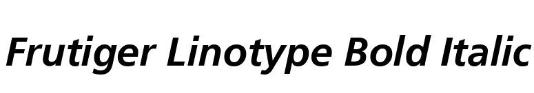 Frutiger Linotype Bold Italic font preview