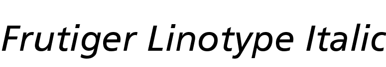 Frutiger Linotype Italic font preview