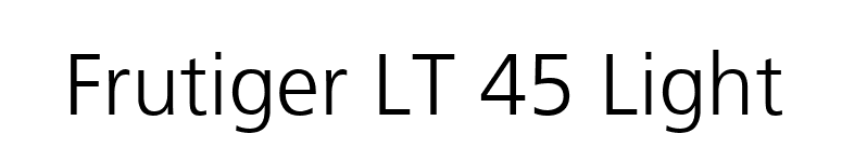 Frutiger LT 45 Light font preview
