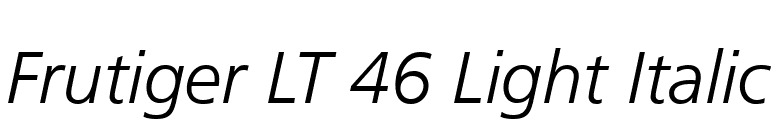 Frutiger LT 46 Light Italic font preview