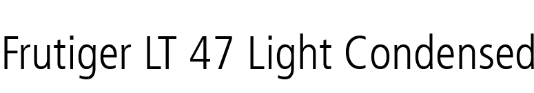 Frutiger LT 47 Light Condensed font preview