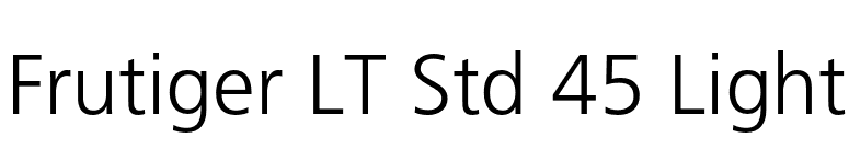 Frutiger LT Std 45 Light font preview