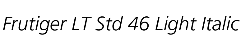 Frutiger LT Std 46 Light Italic font preview