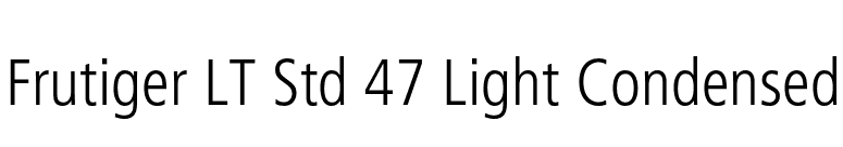 Frutiger LT Std 47 Light Condensed font preview