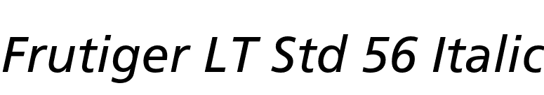 Frutiger LT Std 56 Italic font preview