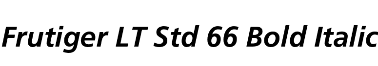 Frutiger LT Std 66 Bold Italic font preview