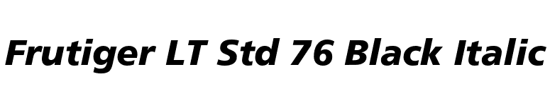 Frutiger LT Std 76 Black Italic font preview