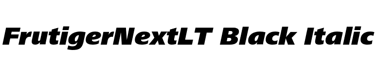 FrutigerNextLT Black Italic font preview