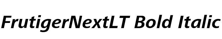FrutigerNextLT Bold Italic font preview