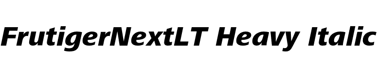 FrutigerNextLT Heavy Italic font preview