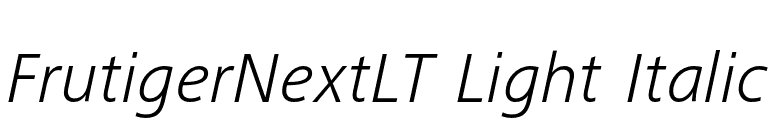 FrutigerNextLT Light Italic font preview