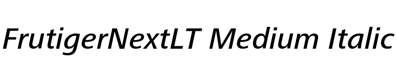 FrutigerNextLT Medium Italic font preview