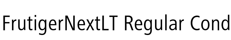 FrutigerNextLT Regular Cond font preview