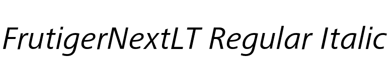 FrutigerNextLT Regular Italic font preview