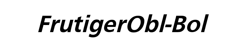 FrutigerObl-Bol font preview