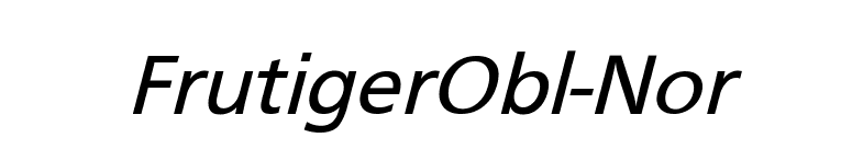 FrutigerObl-Nor font preview
